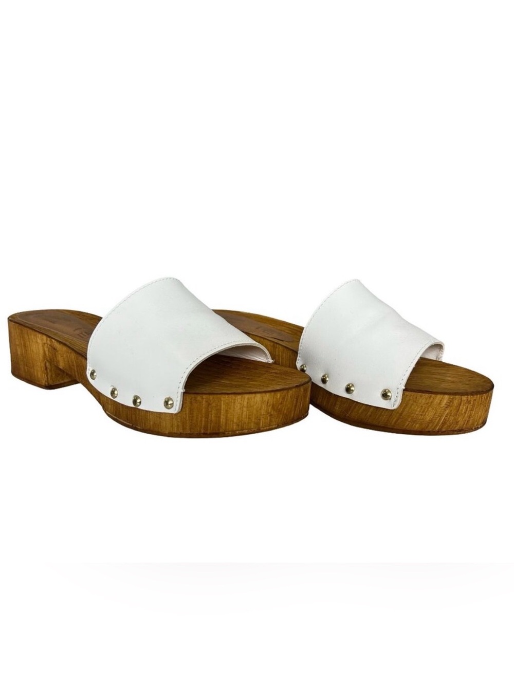 Seychelles Good Spirits wooden leather platform sandals, size 10, NWOT